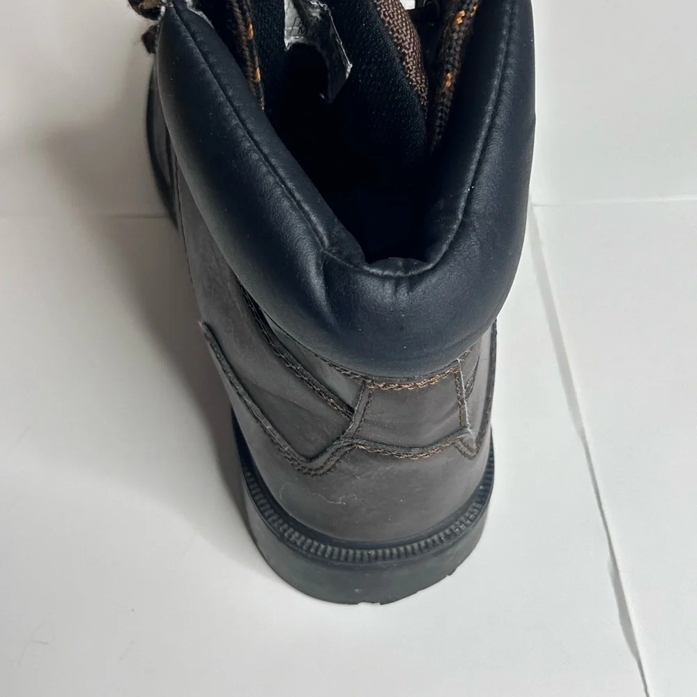 Men's Brahma Brown Leather Steel Toe Work Boots Size 9.5 Used